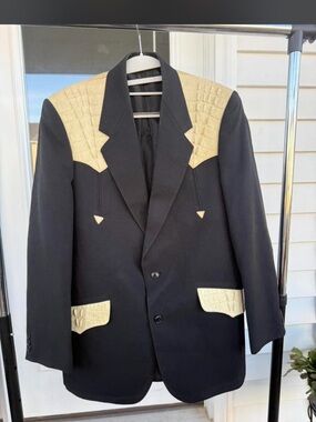 Far West Blazer with Crocodile Textured Embellishments